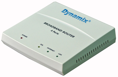 ADSL 2+ modem / router (24 Mbps / 1 Mbps) with 4 Ethernet ports and Firewallsupport
