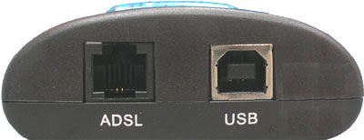 Back panel DYNAMIX UM-AU - ADSL modem (8 Mbps / 800 Kbps) with USB port