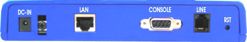 Back panel DYNAMIX UM-S - G.shdsl router with 1 LAN-port